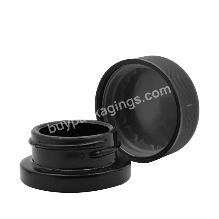 Uv Protected Black Glass Jar With Child Resistant Lid For For Extract Concentrate Cosmetics Cream Container - Buy Extract Concentrate Cosmetics Cream Container,Uv Protected Black Glass Jar,9ml Cr Glass Jars With Lid.