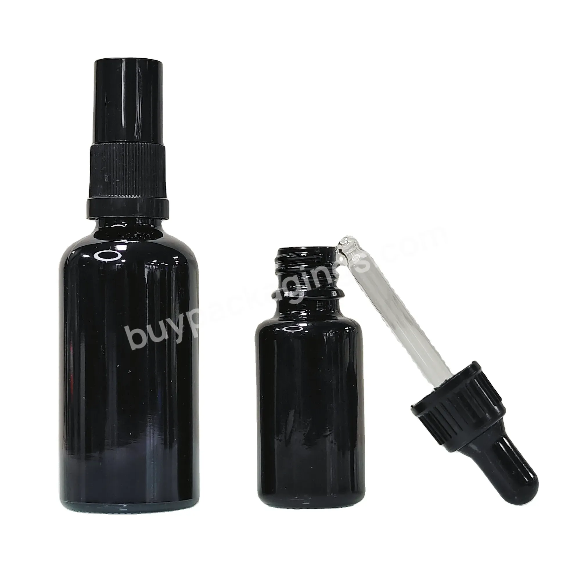 Uv Protection Violet Black 30ml 1oz 50ml 100ml 200ml Essential Oil Hair Oil Serum Container Glass Bottles