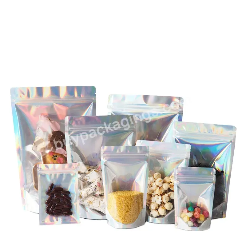 Uv Resistant Bag Stand Up Maylor Bag Resealable Tea Holographic Mylar Bags