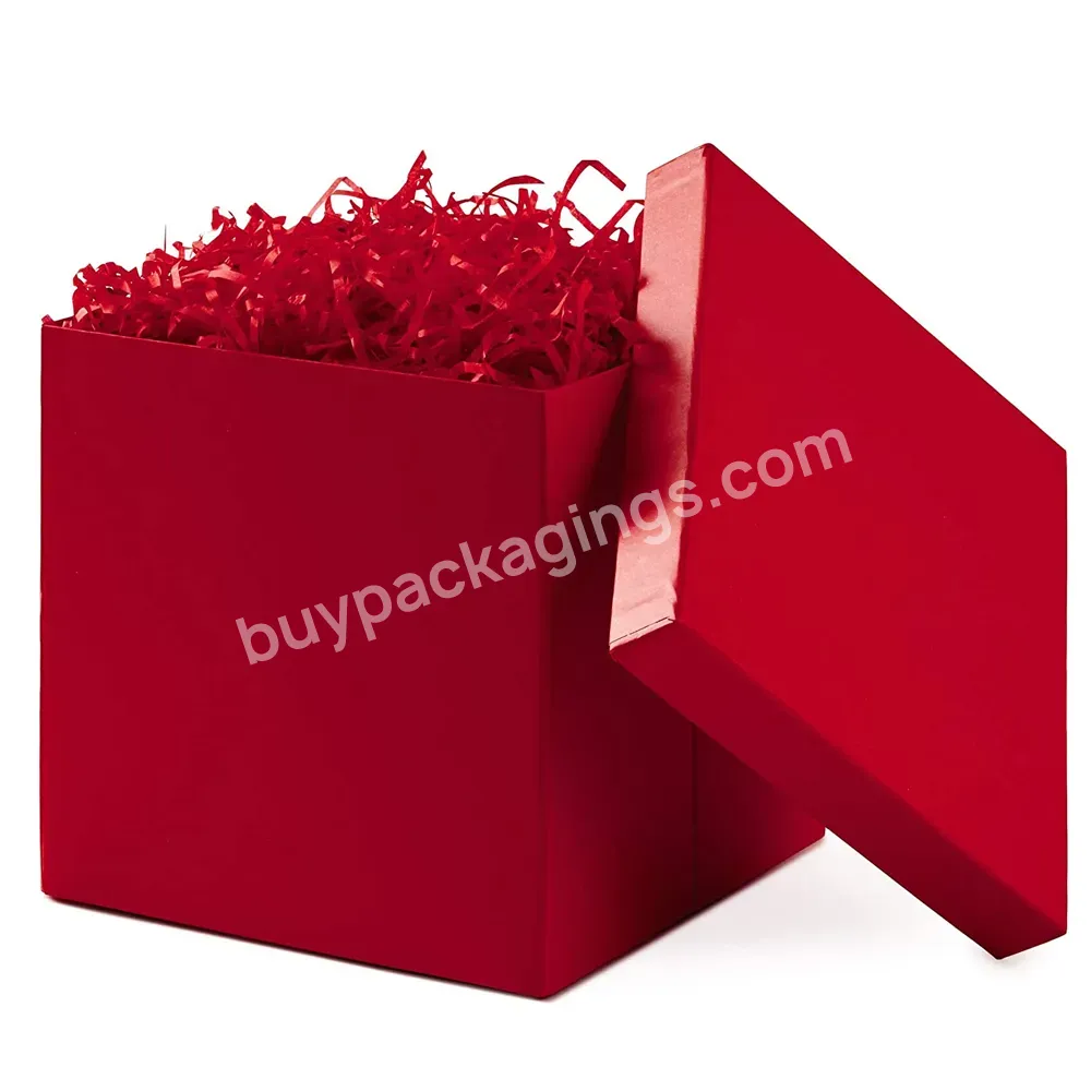 Valentine's Day Durable Paper Boxes Ribbon Decorative Presents Christmas Lid And Base Luxury Gift Box With Lid Red Christmas