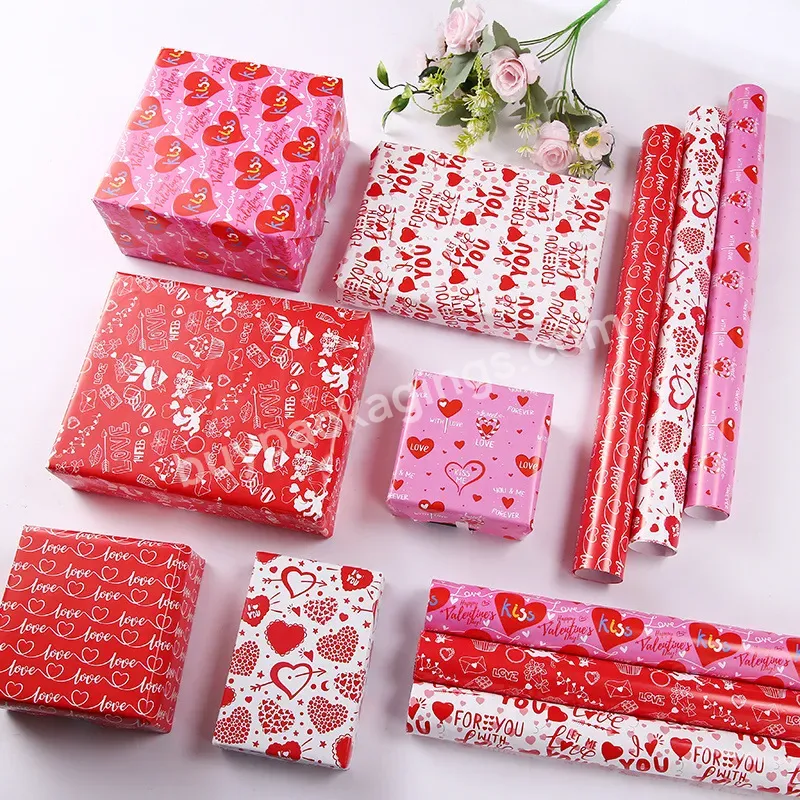 Valentine's Day Gift Wrapping Paper Florist Flower Bag Flower Paper Gift Shop Birthday Gift Box Wrapping Paper Wholesale