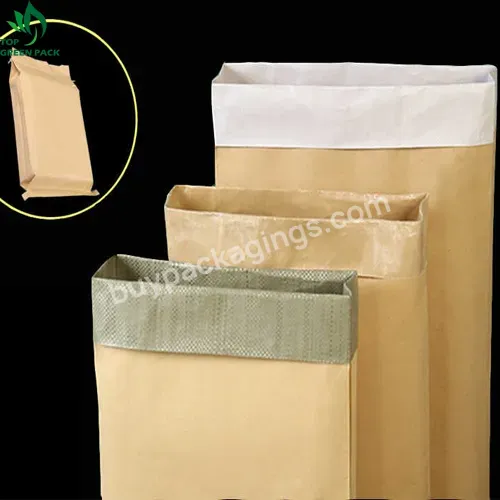 Valve Bag Multiwall Putty Powder Tile Adhesive Glue Gypsum Plaster Block Bottom Kraft Paper Customized Waterproof Flexo Printing