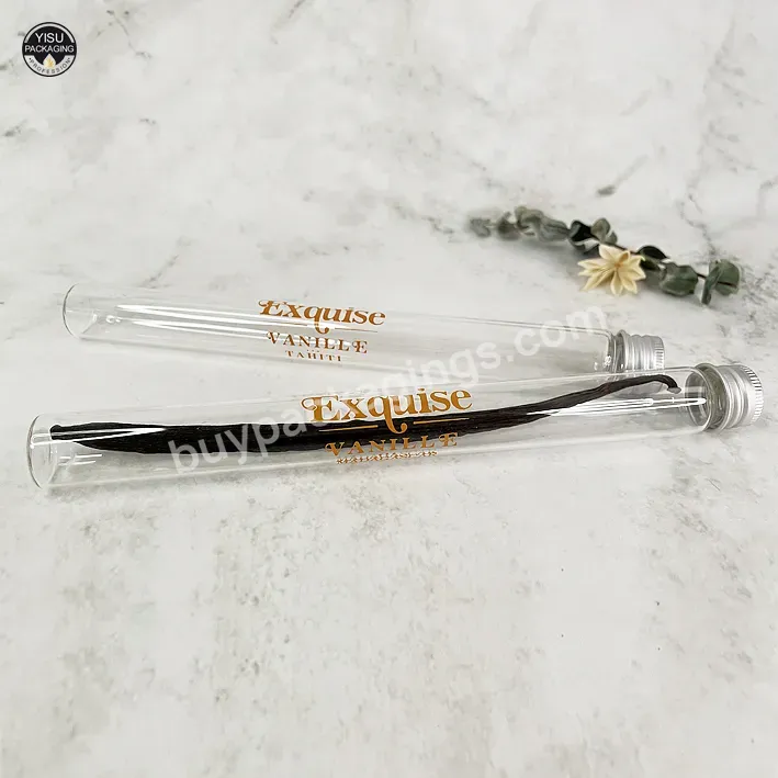 Vanilla Glass Test Tube Custom Logo With Screw Cover For Packaging