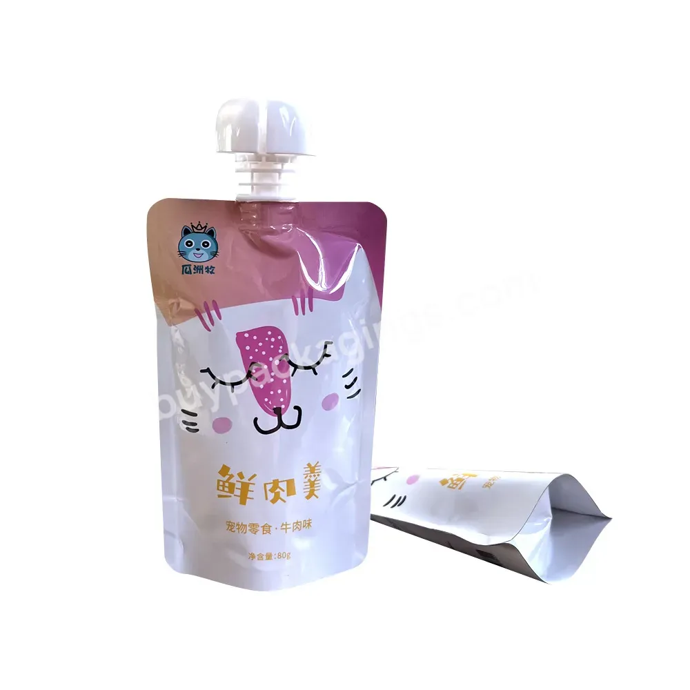 Various Shape Plastic Stand Up Sauce Packaging Pouch With Spout View Larger Image Eco-friendly Customized Food Packaging Bags