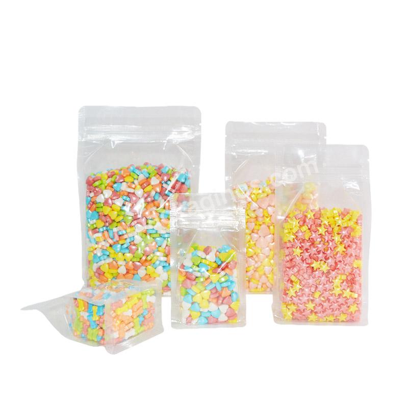 Various Size Transparent Flat Bottom Candy/rice/cookie/snack/sugar Plastic Food Packaging Bag With Zipper - Buy Candy/rice/cookie/snack/sugar Plastic Food Packaging Bag,Plastic Food Packaging Bag With Zipper,Transparent Flat Bottom Bag.
