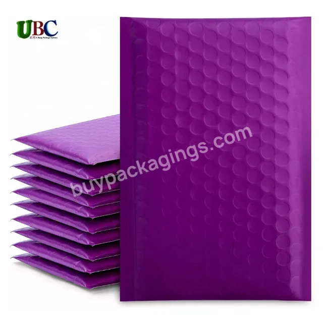 Various Stock Size Colorful Printing Custom Eco Bubble Mailers Wholesale Purple Plastic Bubble Bags Packing Envelopes 4x8