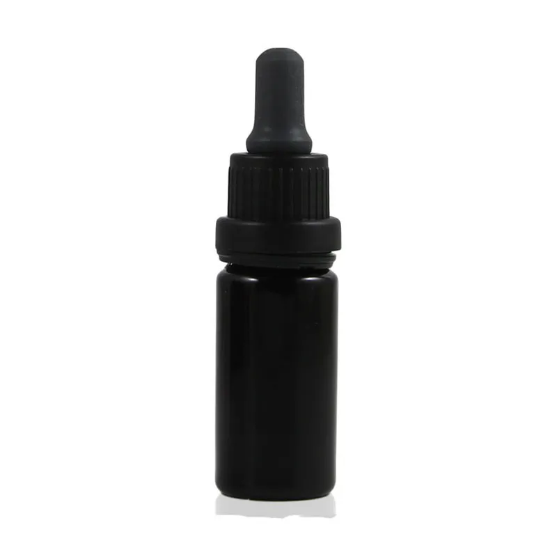 Various Style 10ml 15ml 30ml 50ml 100ml 200ml Black Glass Bottle With Treatment Pump Lotion For Cosmetic Packing