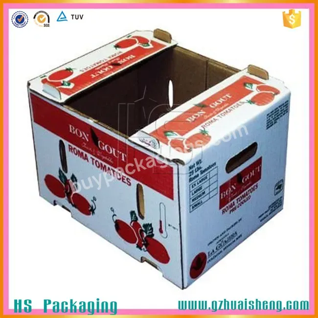 Vegetable Fruit Tomato Packing Boxes Wholesale,Custom Corrugated Box For Tomato Packaging Recyclable Hs