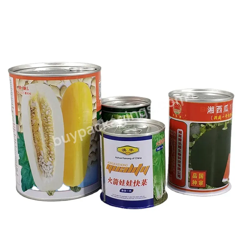 Vegetable Seed Tin Box With Easy Open End,Wholesale Food Grade Empty Tin Can For Food Packaging