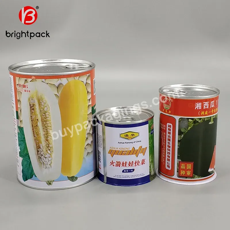 Vegetable Seed Tin Box With Easy Open End,Wholesale Food Grade Empty Tin Can For Food Packaging