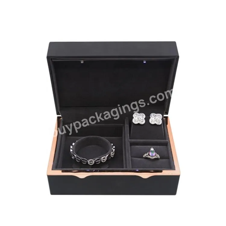 Versatile ring, bracelet and earring storage box High quality jewelry storage box with LED lights