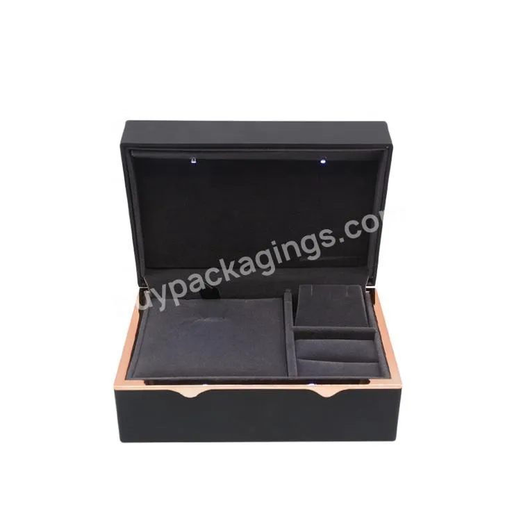 Versatile ring, bracelet and earring storage box High quality jewelry storage box with LED lights