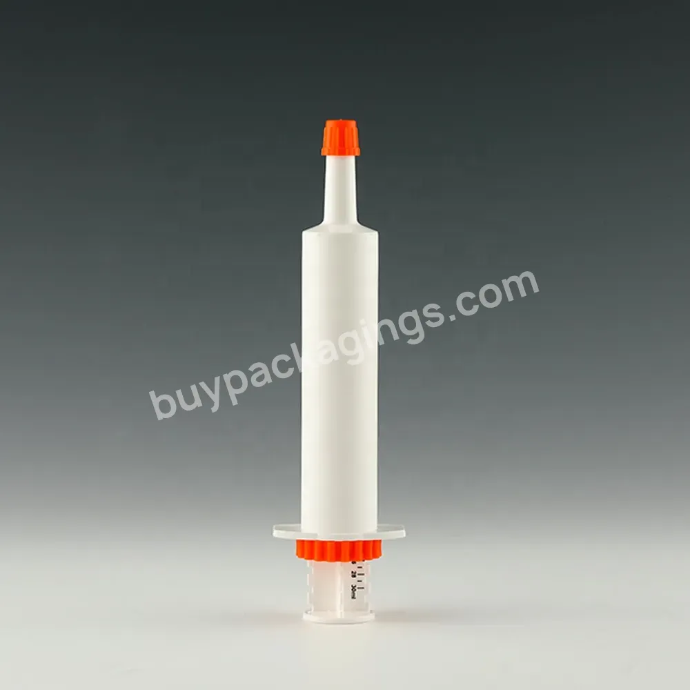 Veterinary Instrument Wide Mouth 30ml Feeding Horse Supplement Packaging Empty Oral Paste Gel Syringe With Plastic Piston