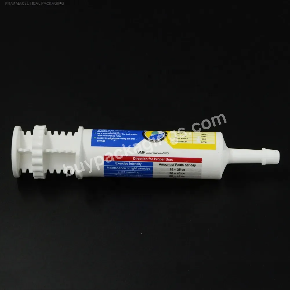 Veterinary Nutrient Measuring 60ml Animal Injector Veterinary Dose Syringe Oinment Packaging Syringe With Dose Ring