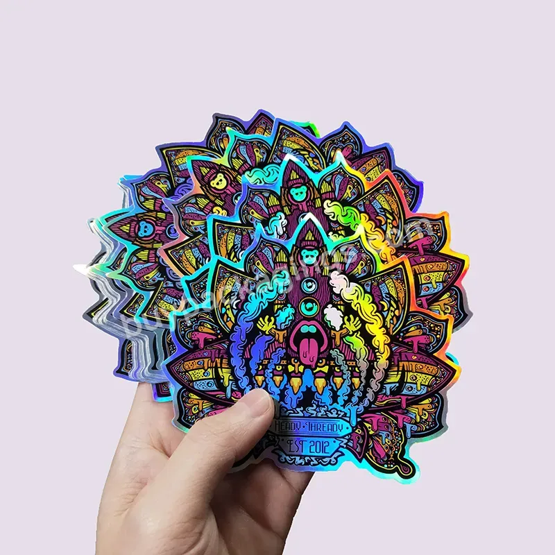 Vinyl Adhesive Sticker Printing Custom Holographic Hot Stamping Foil Stickers