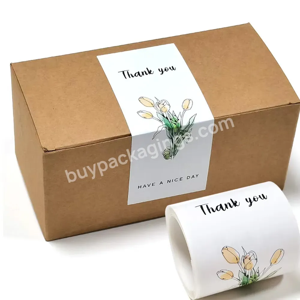 Vinyl Product Sealing Pvc Waterproof Etiquetas Paper Thank You Sticker Logo Printed Custom Private Packaging Label Sticker