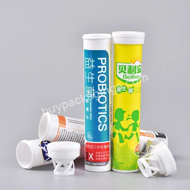 Vitamin C Tablets Plastic Tube Packaging And Printing Effervescent Tablet Tubes Effervescent Bottle