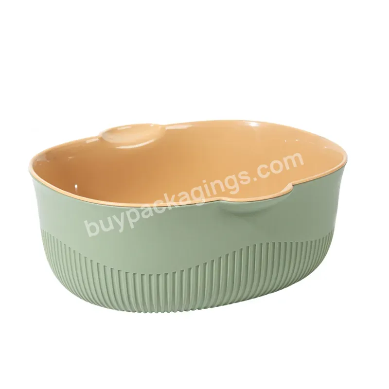 Washing Kitchen Drain Basket Double Layer Fruit And Vegetable Draining Basket Plastic Strainer - Buy Kitchen Drain Basket,Plastic Strainer,Double Layer Fruit And Vegetable Draining Basket.