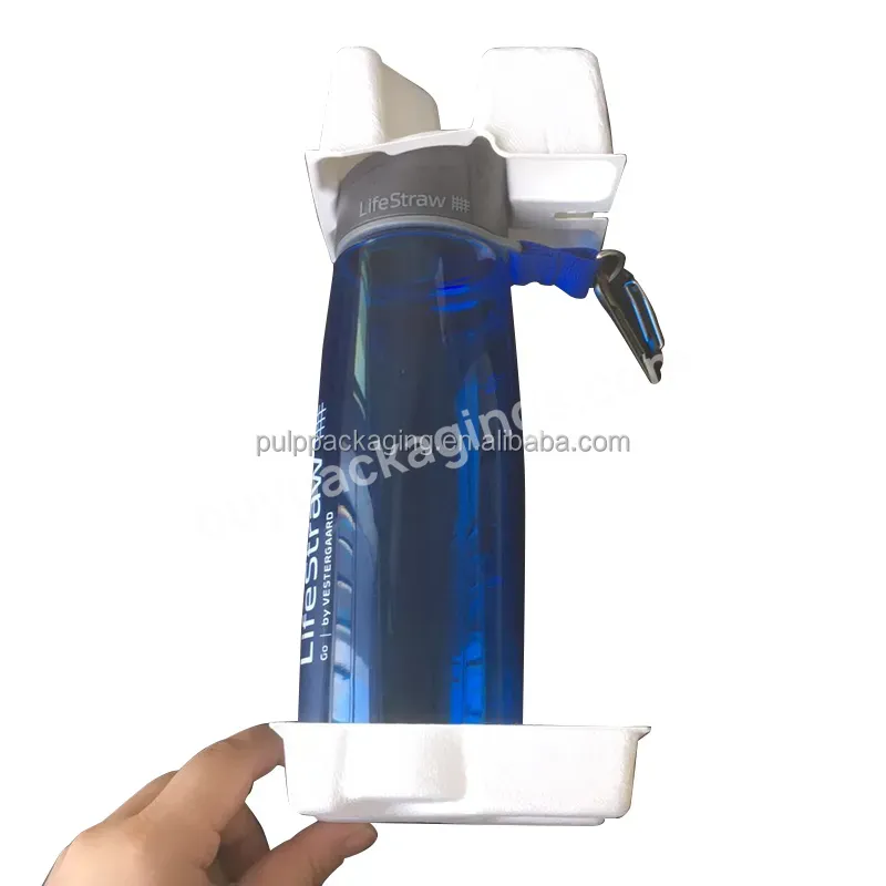 Water Bottle Packaging Top And Bottom Tray Inside Packaging Insert - Buy Molded Paper Pulp Tray,Recycled Pulp Packaging,Biodegradable Paper Pulp Insert Tray.