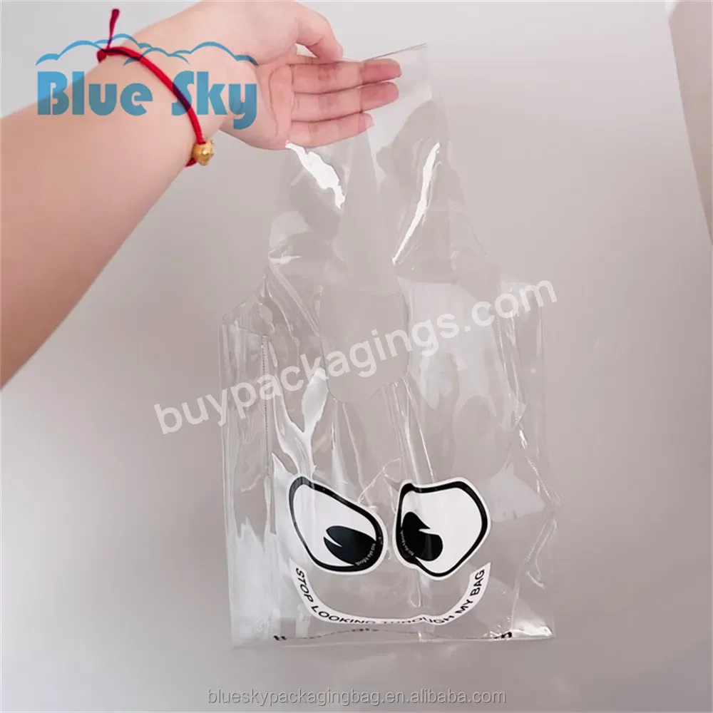 Waterproof 1 Most Popular Recyclable Custom Print Your Own Logo Tote Bag Clear Pvc Shopping Tote Bag Beach Bag