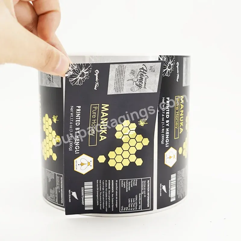 Waterproof Custom Roll Logo Luxury Packaging Bottle Embossed Gold Foil Labels Biodegradable Stickers Printing For Food Cosmetic