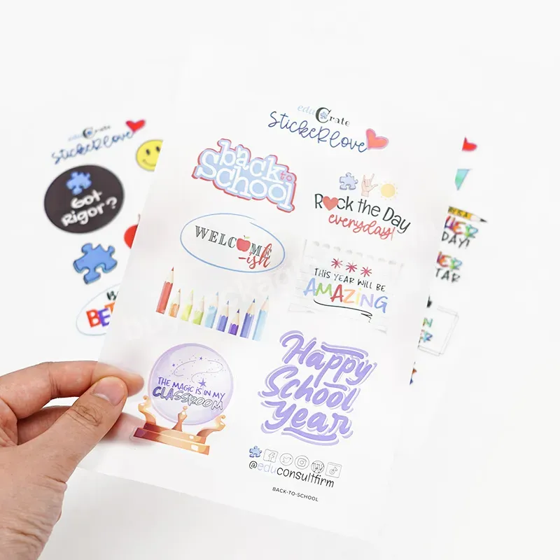 Waterproof Custom Self Adhesive Vinyl Special-shaped A4 A5 A6 Sheets Matte Transparent Kiss Cut Sticker Labels Printing - Buy Transparent Kiss Cut Sticker,Custom Kiss Cut Sticker Sheets A4,Sticker Waterproof Kiss Cut Sticker Sheet Printing.