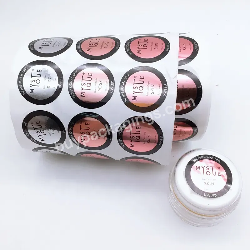 Waterproof Customized Shiny Metallic Cosmetic Sticker For Bottle