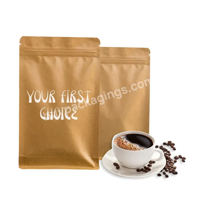 Waterproof Dampproof Custom Bottom Matte Black Resealable Zipper Bag Printing Logo Coffee Beans Packaging Bags With Valve