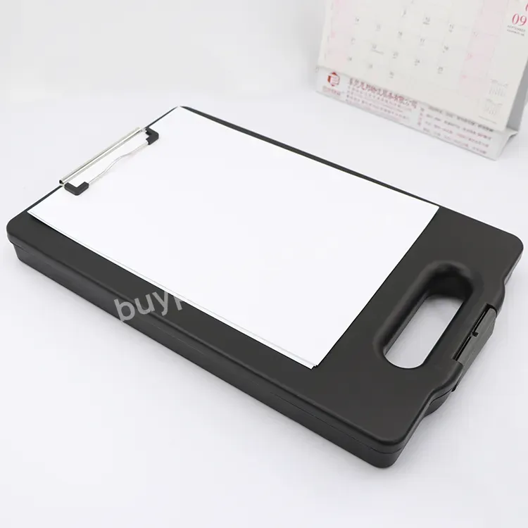 Waterproof Hanging A4 Office Stationery Plastic Pp Handle Folder File Black Clipboard Storage Box Clear Plastic Document Case