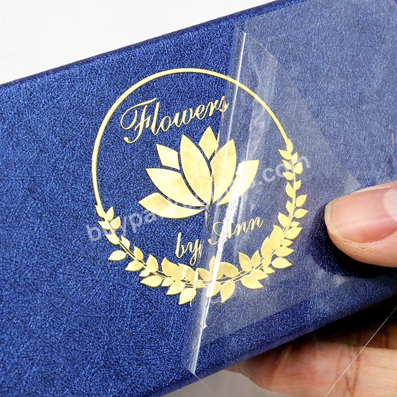 Waterproof Luxury 3d Printed Uv Transfer Clear Labels Custom Gold Foil Logo Metal Stickers