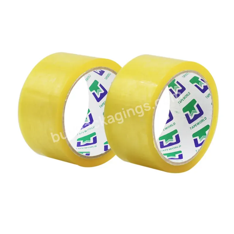 Waterproof Shrinking Packing Yellowish Transparent Clear Tape Packaging Sticky Plastic Opp Tape For Packing