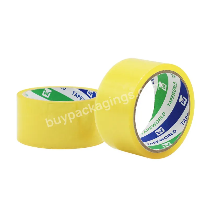 Waterproof Shrinking Packing Yellowish Transparent Clear Tape Packaging Sticky Plastic Opp Tape For Packing