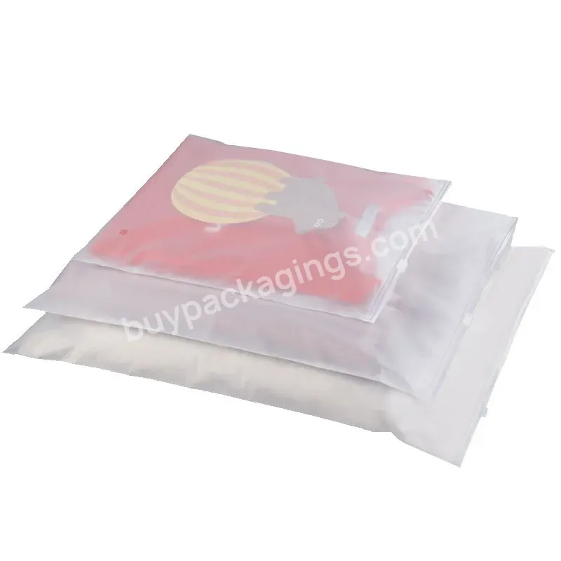 Waterproof Side Zipper Plastic Bag Resealable Large Plastic Zipper Bags Pvc Frosted Zipper Bag For Clothing