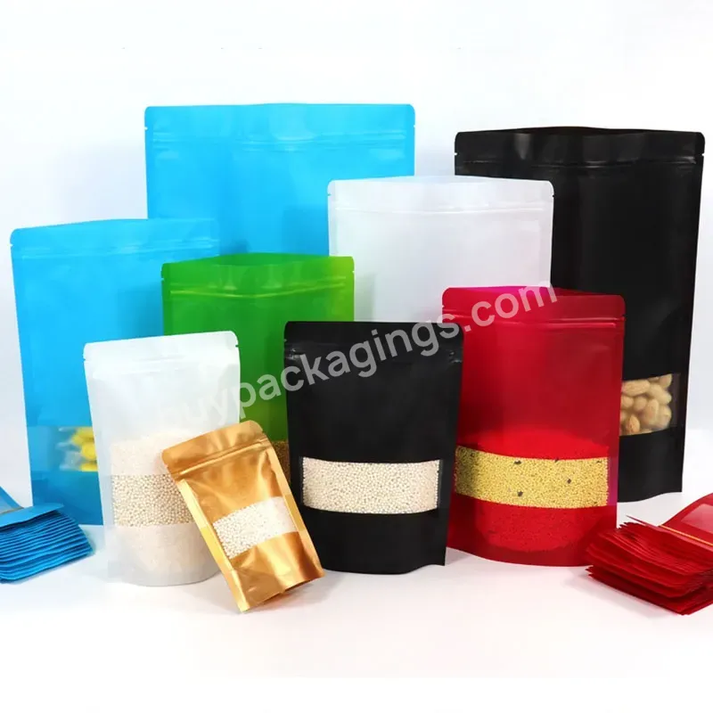 Waterproof Window Mylar Bag Food Stand Up Bag Ziplock Pocket Dried Fruit Stand Up Plastic Pouch Custom Wholesale Bags