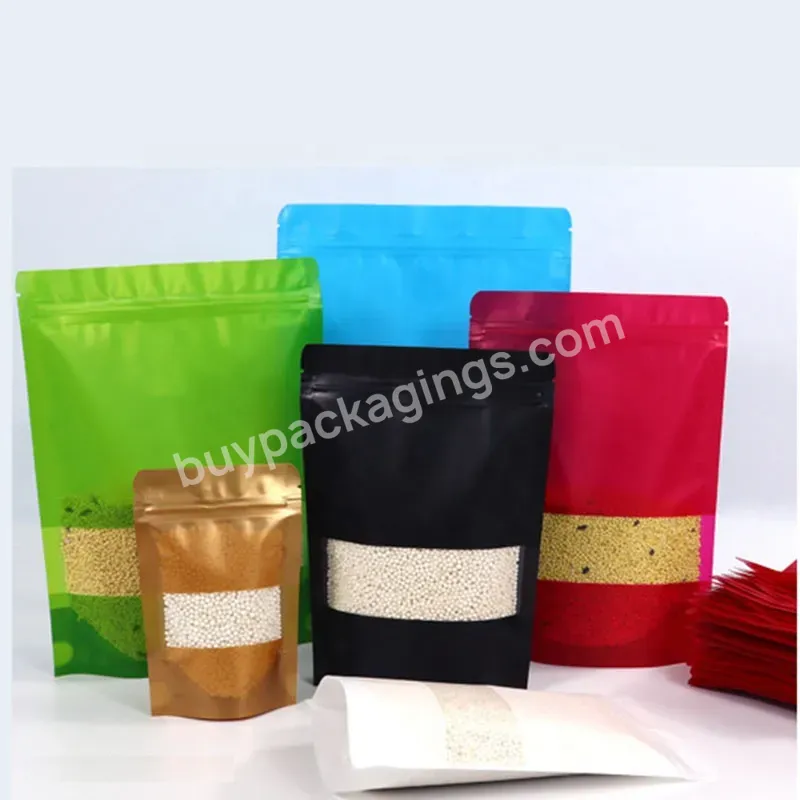 Waterproof Window Mylar Bag Food Stand Up Bag Ziplock Pocket Dried Fruit Stand Up Plastic Pouch Custom Wholesale Bags