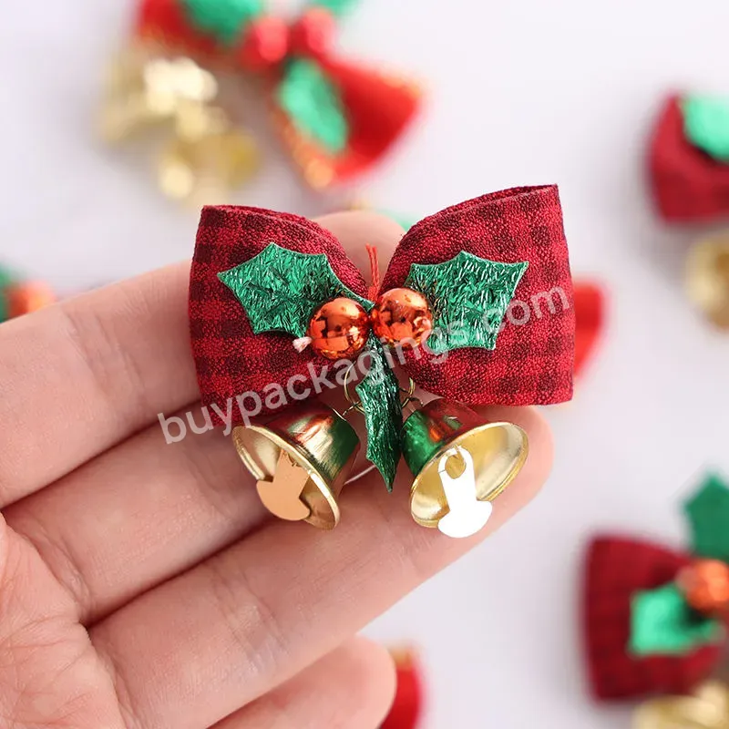 Webbing Bow Christmas Tree Decoration Bells Christmas Gift Box Accessories Christmas Bow Bells Hanging Decoration