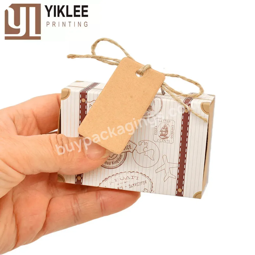 Wedding Birthday Party Decoration Paper Candy Box Christmas Gift Packaging Travel Suitcase Candy Box Kraft Paper Gift Boxes