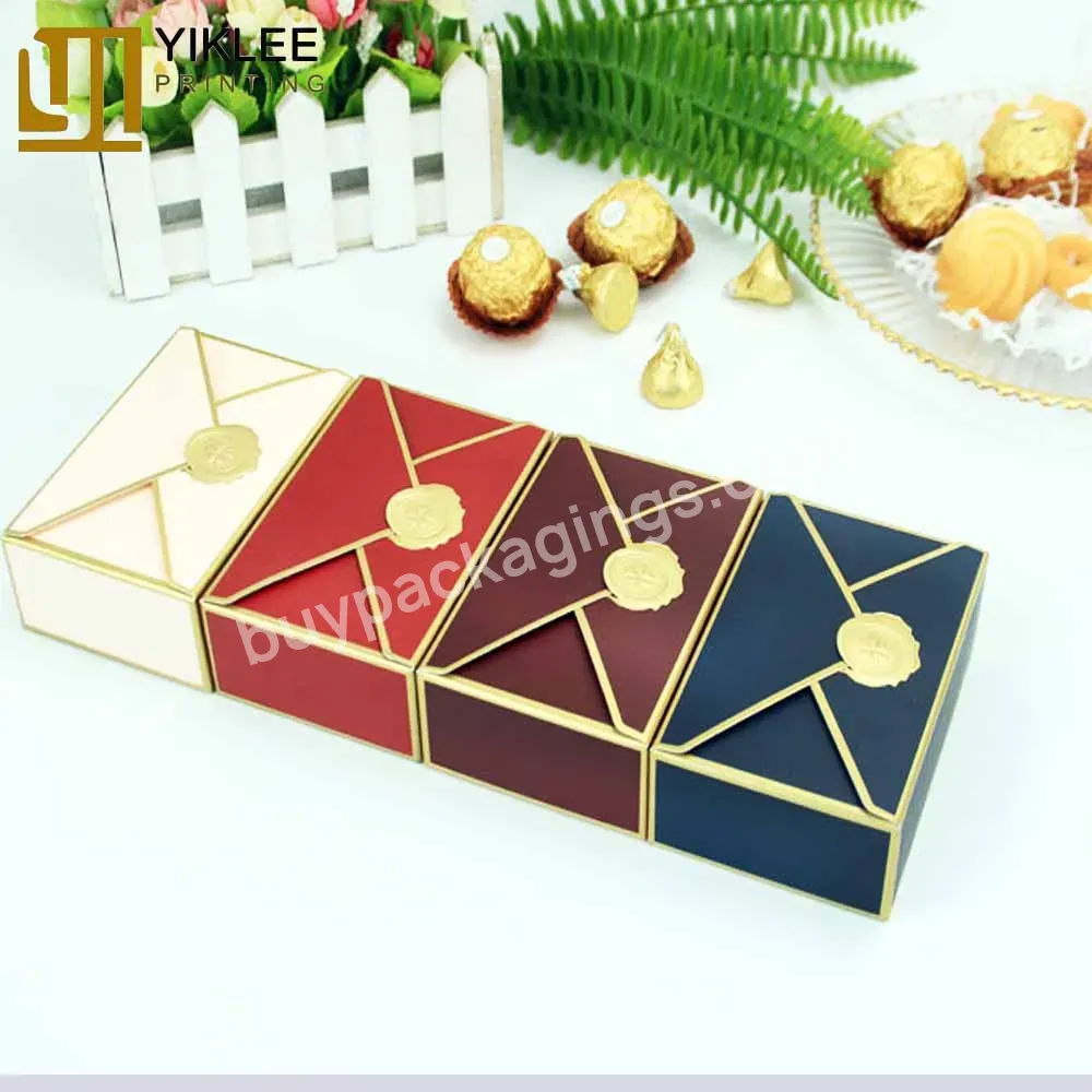 Wedding Candy Box Diy Christmas Birthday Party Cosmetic Packaging Bag Bronzing Gift Mistery Box Envelope Shape Creative Food