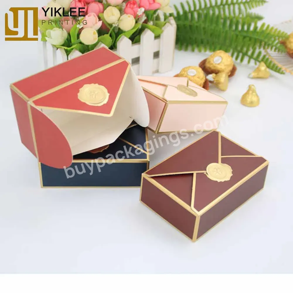 Wedding Candy Box Diy Christmas Birthday Party Cosmetic Packaging Bag Bronzing Gift Mistery Box Envelope Shape Creative Food