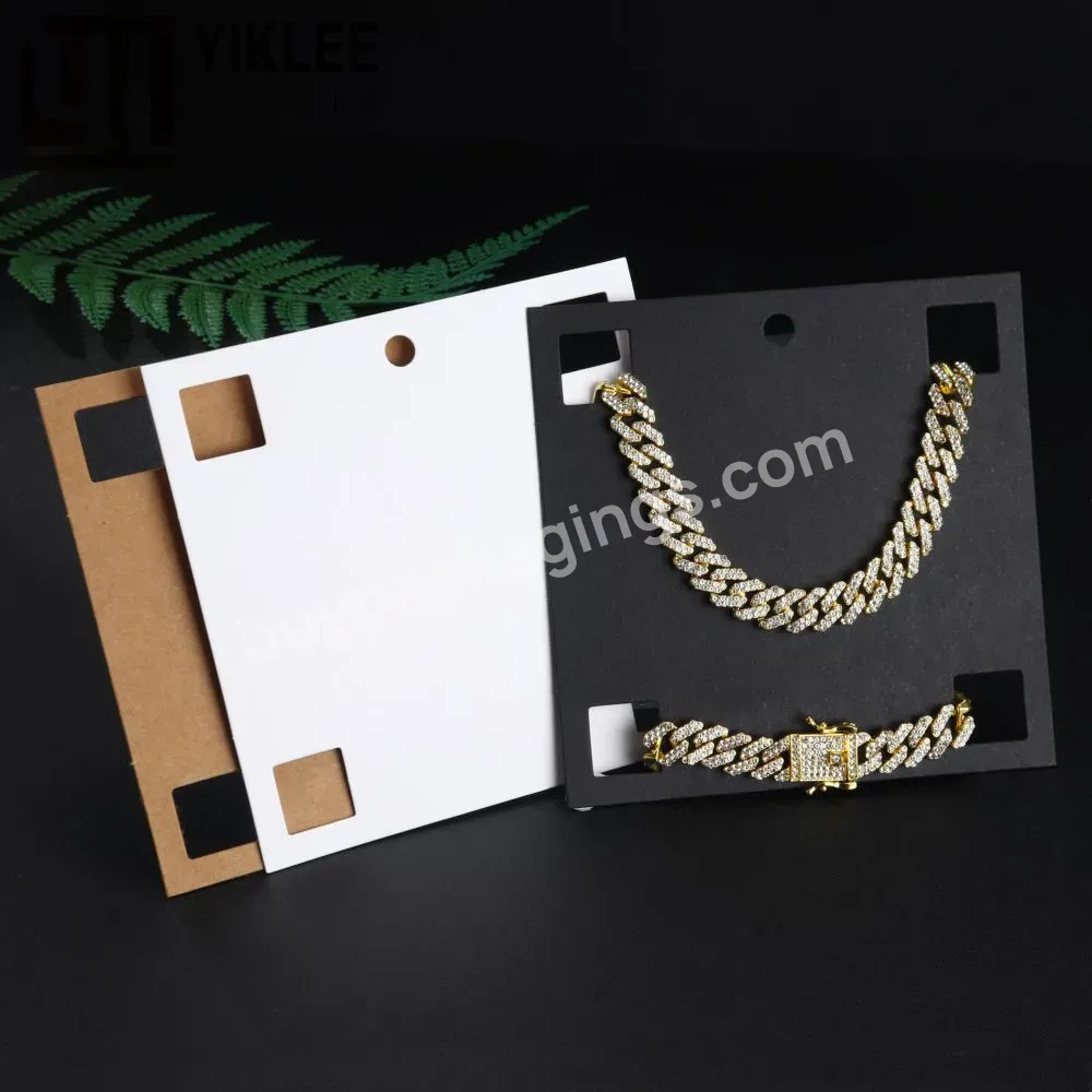 Wedding Wholesale Custom Logo Package Holder Storage For Earring Necklace Accessories White Black Kraft Paper Jewelry Gift Box