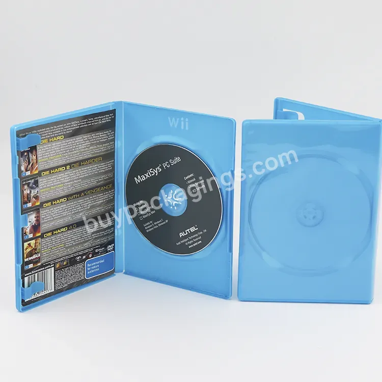 Weisheng 14mm Game Plastic Carrying Case Gaming Color Game Case In Blue For Nintendo Wii With Logo