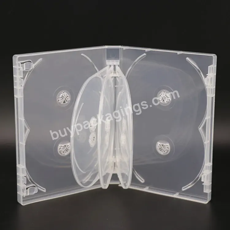 Weisheng 25mm Plastic Dvd Case Pp Transparent Thick 10 12 Disc Packing Storage Dvd Case With 3 Trays