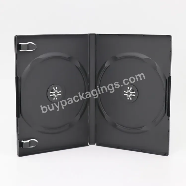 Weisheng High Quality 14 Mm Simple Empty Black Jewel Cd Dvd Cover Case Storage Container Box