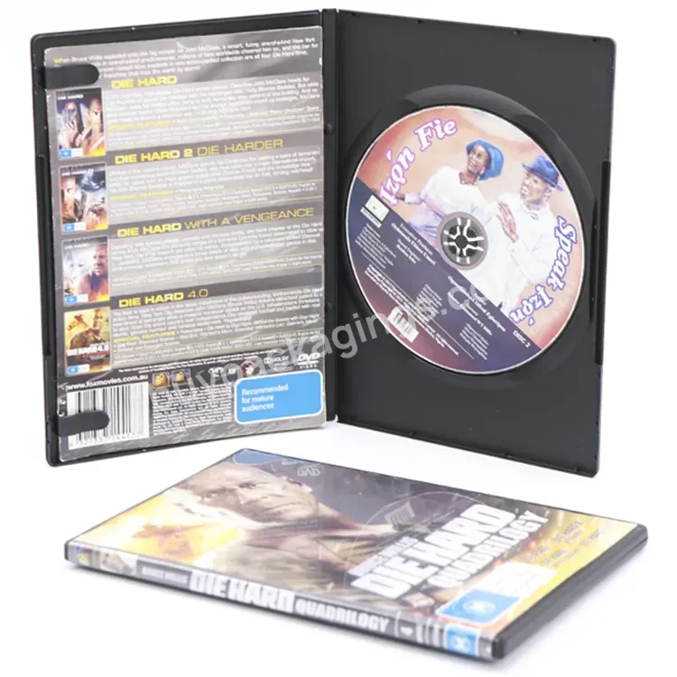 Weisheng Hot Sell Dvd Replication Packaging Black Plastic Cd Dvd Cover 9mm Single Dvd Amaray Cases