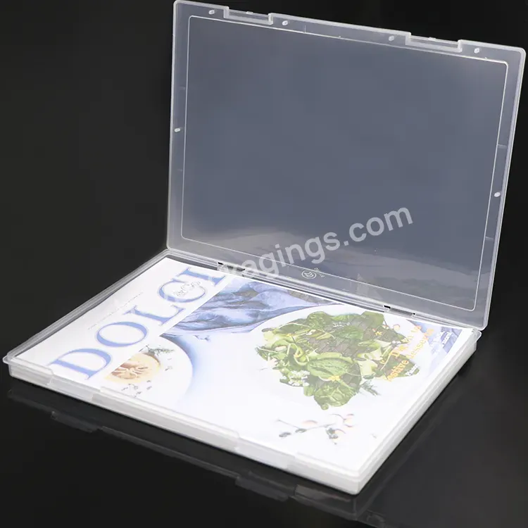 Weisheng Hot Sell Hard Cover Plastic Document Case Slim Clear Slim File Storage Folder A4 Files Box