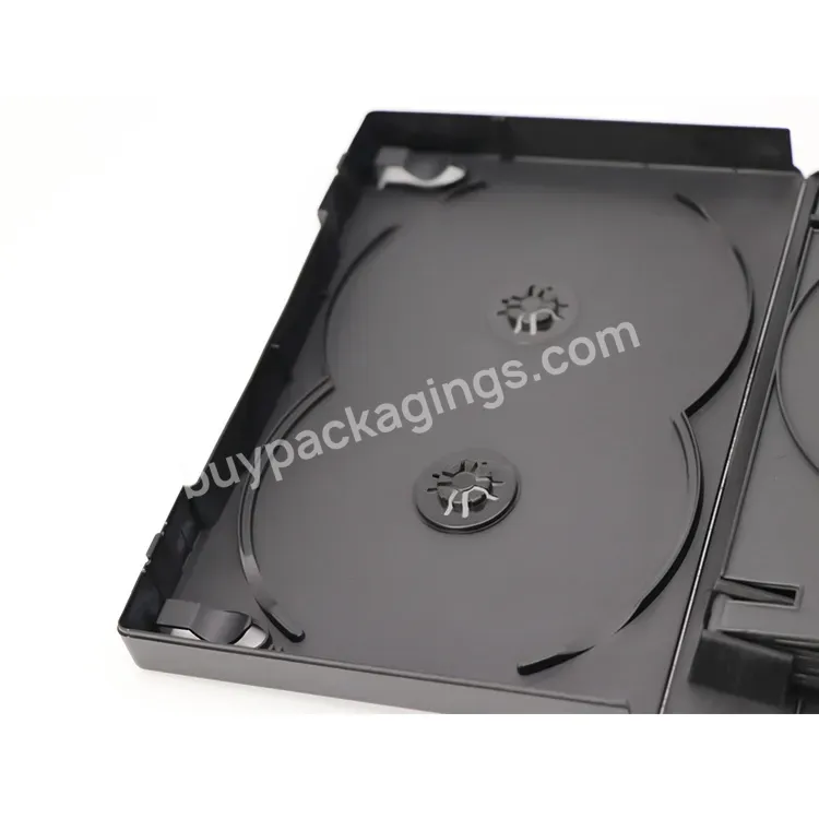 Weisheng Manufacturer 33mm Black 12-dvds Cd/dvd Case Flim Movies Media Hard Plastic Box With 4 Flip Trays Outer Cover