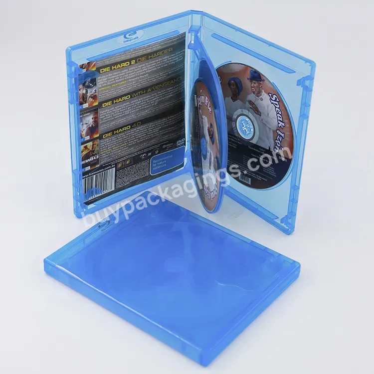 Weisheng Plastic Pp 14mm Blu Ray Clear Cd Dvd 4 Disc Case Blue