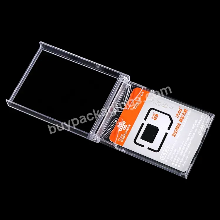 Weisheng Plastic Transparent Sim Card Adapter Case Holder Custom Jewelry Display Box Clear Business Name Card Case For Nano