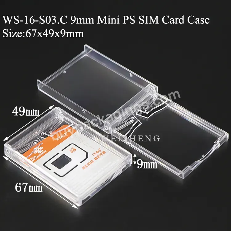 Weisheng Plastic Transparent Sim Card Adapter Case Holder Custom Jewelry Display Box Clear Business Name Card Case For Nano