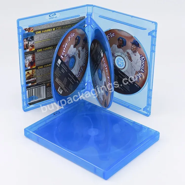 Weisheng Wholesale 14mm Bluray Disc Dvd Case Slim Blu-ray Case Packaging 6 Discs Blue Cd Case